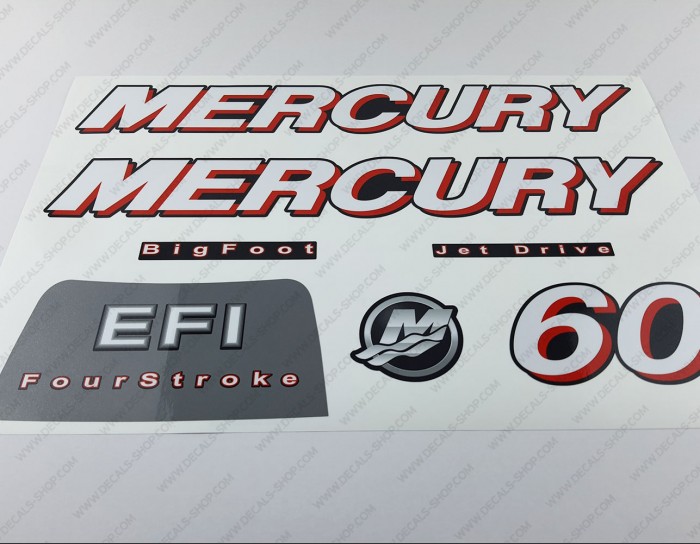 Mercury 60HP Four Stroke EFI 2006-2010 Set Outboard Decal Kit